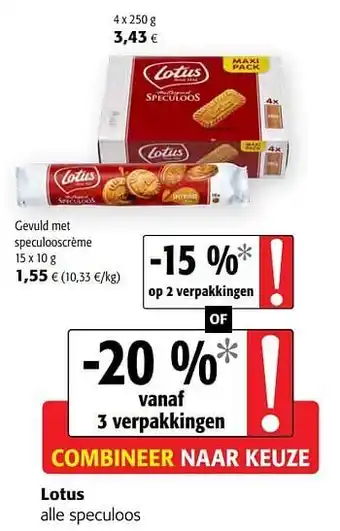 Colruyt Lotus alle speculoos aanbieding