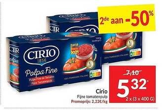 Intermarché Cirio Fijne Tomatenpulp aanbieding