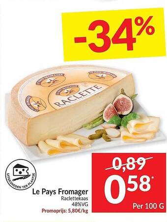 Intermarché Le Pays Fromager Raclettekaas aanbieding