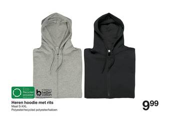 Zeeman Heren Hoodie Met Rits aanbieding