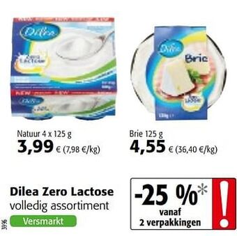 Colruyt Dilea zero lactose volledig assortiment aanbieding