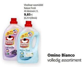 Colruyt Omino bianco vloeibaar wasmiddel nature fresh aanbieding