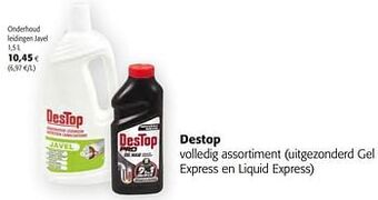 Colruyt Destop onderhoud leidingen javel aanbieding