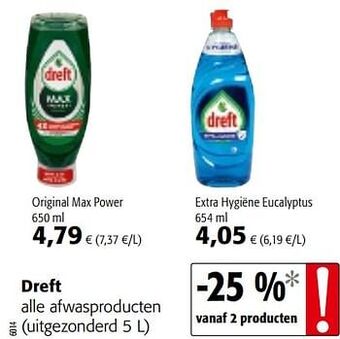 Colruyt Dreft alle afwasproducten aanbieding