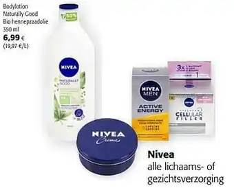 Colruyt Nivea bodylotion naturally good bio hennepzaadolie aanbieding