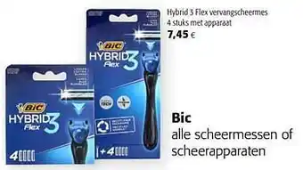 Colruyt Bic hybrid 3 flex vervangscheermes 4 stuks met apparaat aanbieding