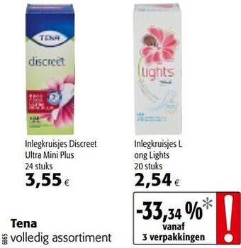 Colruyt Tena volledig assortiment aanbieding