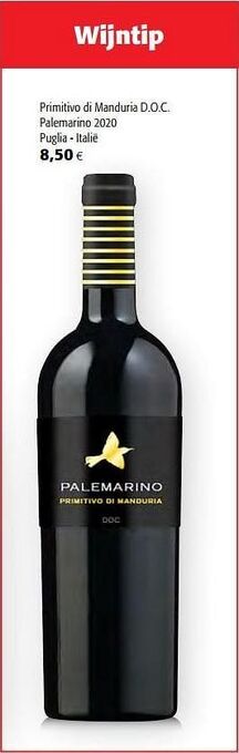 Colruyt Primitivo di manduria d.o.c. palemarino 2020 puglia - italië aanbieding