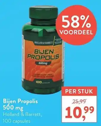 Bijen propolis 500mg holland + barrett 100 capsules