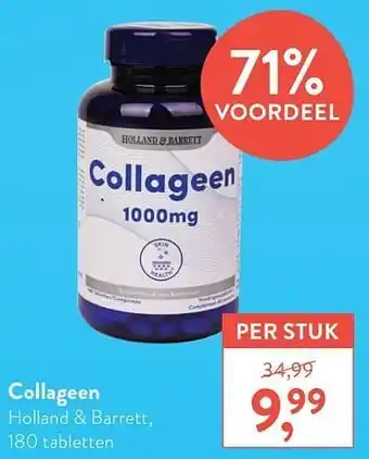 Holland & Barrett Collageen holland + barrett 180 tabletten aanbieding