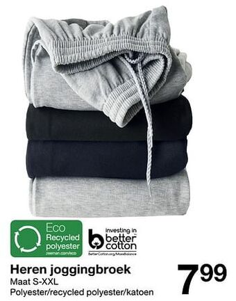 Zeeman Heren joggingbroek aanbieding