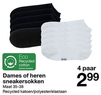 Zeeman Dames of heren sneakersokken aanbieding