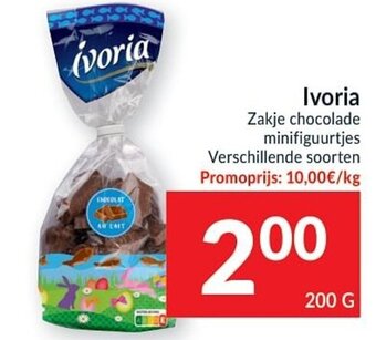 Intermarché Ivoria Zakje chocolade minifiguurtjes aanbieding