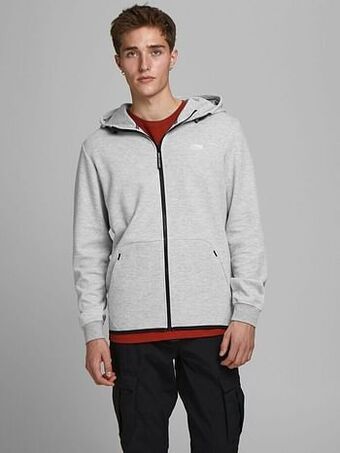 Berca Shoes Jack & Jones Sweater Air Sweater Zip Hood Noos - Cognac aanbieding