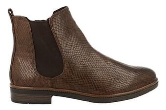 Berca Shoes Marco Tozzi Enkellaars Plat Dames Trend Dierenprint - Bruin aanbieding