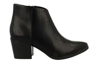 Berca Shoes Sprox Enkellaars Dames Vegan Trend Dierenprint/western - Zwart aanbieding