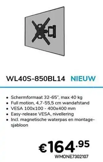 CompuDeals Newstar een compleet assortiment oplossingen voor av + it wl40s-850bl14 aanbieding