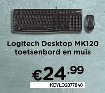 CompuDeals Logitech desktop mk120 toetsenbord en muis aanbieding
