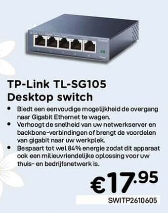 CompuDeals Tp-link tl-sg105 desktop switch aanbieding