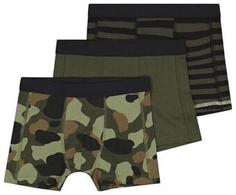HEMA HEMA Kinderboxers Katoen Stretch Camo - 3 Stuks Groen (groen) aanbieding
