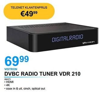 Vistron dvbc radio tuner vdr 210