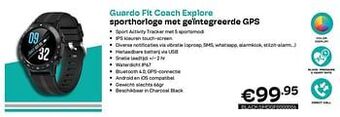 Guardo fit coach explore sporthorloge met geïntegreerde gps black