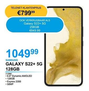 PCS Knokke Samsung galaxy s22+ 5g 128gb aanbieding