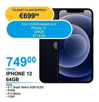PCS Knokke Apple iphone 12 64gb aanbieding