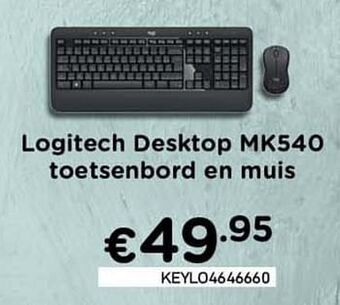 Logitech desktop mk540 toetsenbord en muis