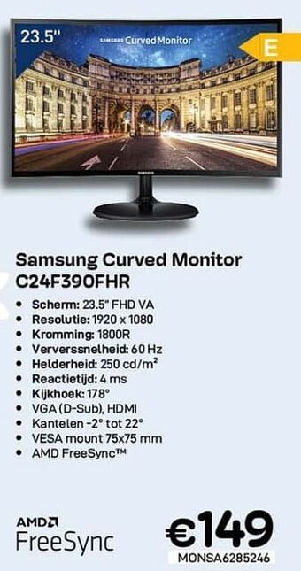 CompuDeals Samsung curved monitor c24f390fhr aanbieding