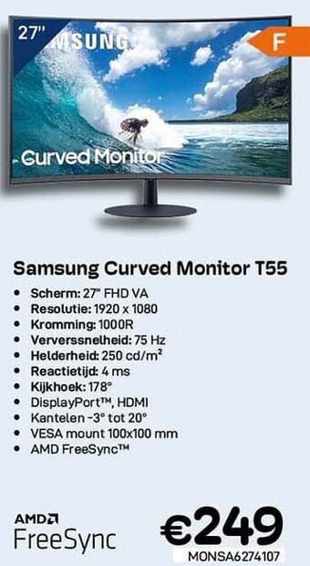 CompuDeals Samsung curved monitor t55 aanbieding
