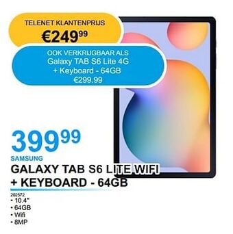 Samsung galaxy tab s6 lite wifi + keyboard - 64gb