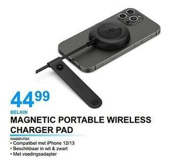 Derco Systems Belkin magnetic portable wireless charger pad wia005vfbk aanbieding