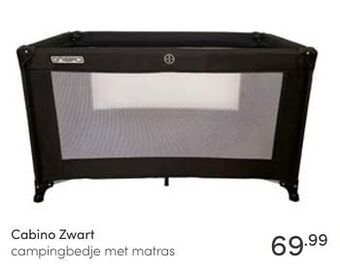 Baby & Tiener Cabino zwart campingbedje met matras aanbieding