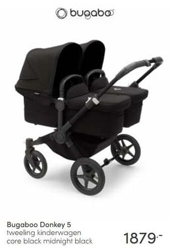 Baby & Tiener Bugaboo donkey 5 tweeling kinderwagen core black midnight black aanbieding