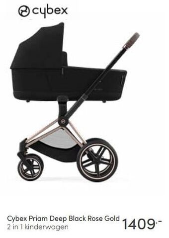 Baby & Tiener Cybex priam deep black rose gold 2 in 1 kinderwagen aanbieding