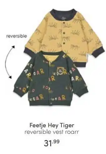 Baby & Tiener Feetje hey tiger reversible vest roarr aanbieding