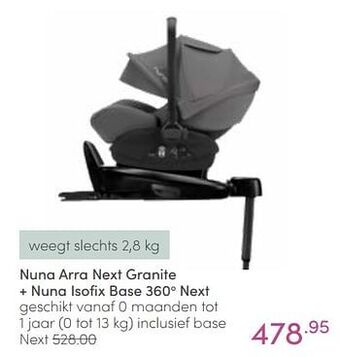 Nuna arra next granite + nuna isofix base 360o next