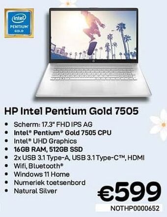 CompuDeals Hp intel pentium gold 7505 aanbieding
