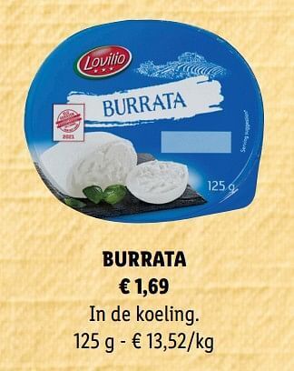Lidl Burrata aanbieding