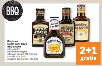 Remia en Sweet Baby Ray's BBQ-sauzen