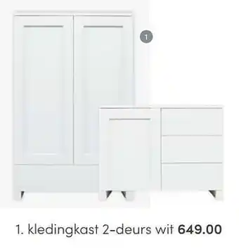 Baby’s only kledingkast 2-deurs wit