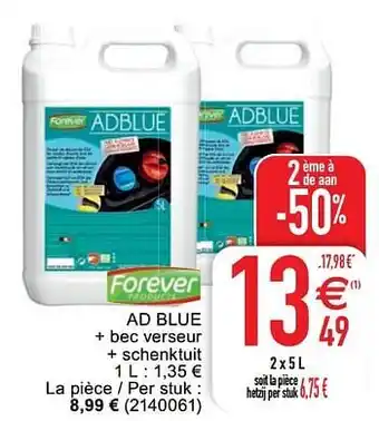 Cora Ad blue + bec verseur + schenktuit aanbieding