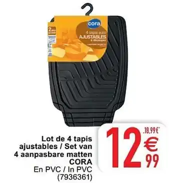 Cora Lot de 4 tapis ajustables - set van 4 aanpasbare matten cora aanbieding