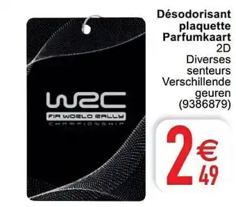 Cora Désodorisant plaquette parfumkaart 2d aanbieding