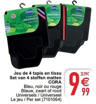 Cora Jeu de 4 tapis en tissu set van 4 stoffen matten cora aanbieding