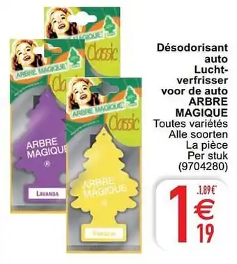 Cora Désodorisant auto luchtverfrisser voor de auto arbre magique aanbieding