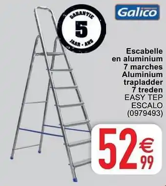 Cora Escabelle en aluminium 7 marches aluminium trapladder 7 treden easy tep escalo aanbieding
