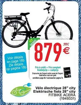 Vélo électrique 28`` city elektrische fiets 28`` city fitbike acera