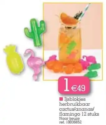 Ijsblokjes herbruikbaar cactus-ananas-flamingo